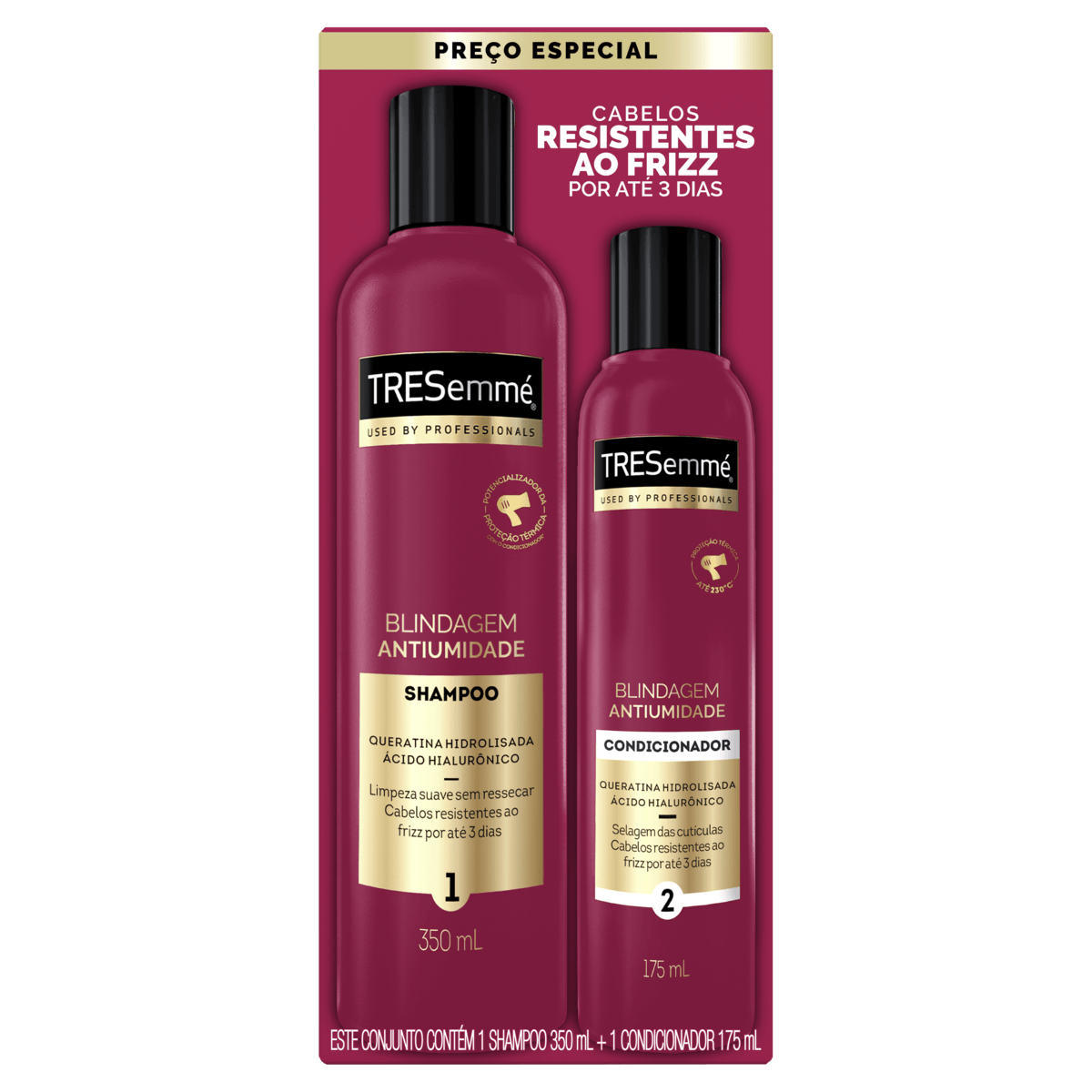 Kit Tresemmé Blindagem Antifrizz Shampoo 350ml e Condicionador 175ml
